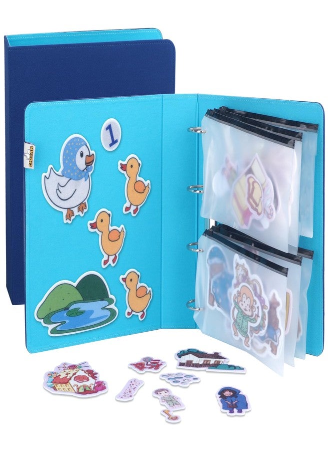 CHEFAN Felt Board for Teachers, 2 Pack Storytelling Flannel Board with 16 Storage Bags, Freestanding Double-Sided Felt Story Display for Preschool & Classroom - Image 1